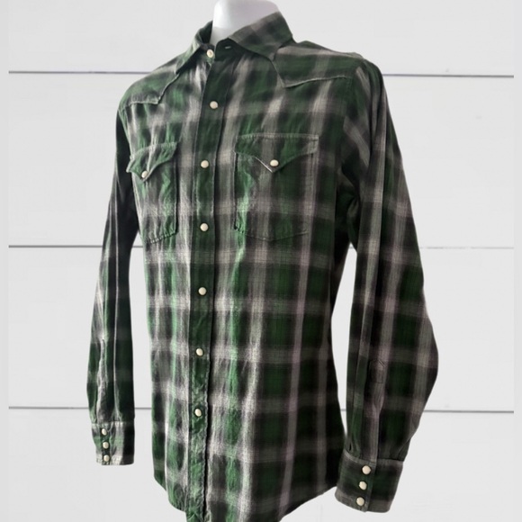 Daniel Cremieux Premium Men’s Green Plaid Long Sleeve Western Shirt — Size M - Picture 4 of 13